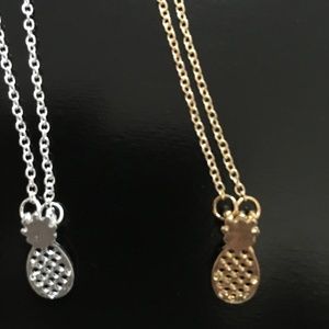 Dainty gold or silver pineapple necklace, 16.8"+